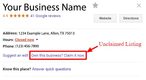 claim the business