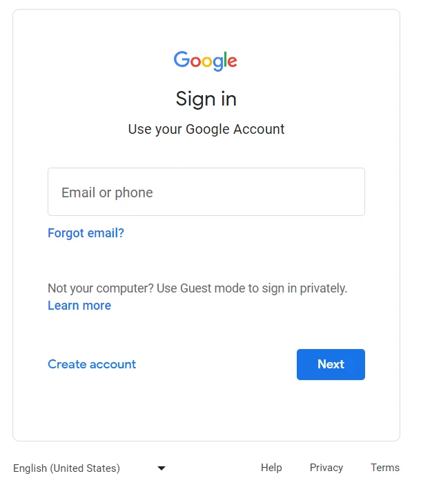 google sign in