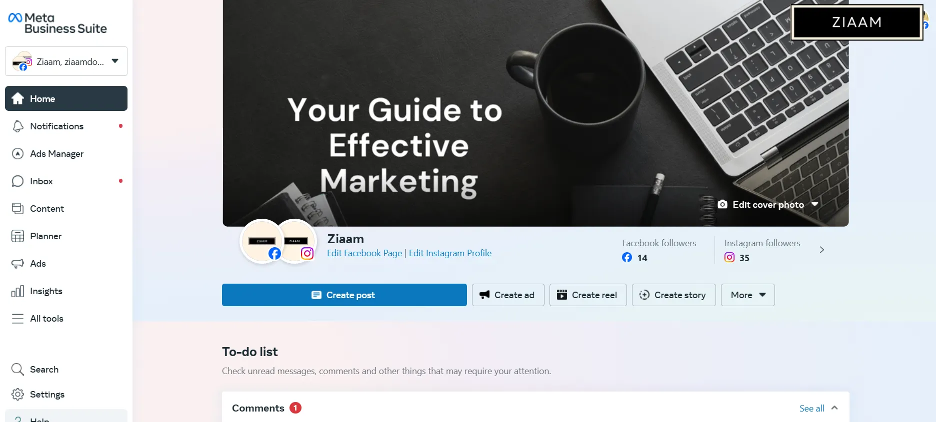 Facebook Business Manager Dashboard