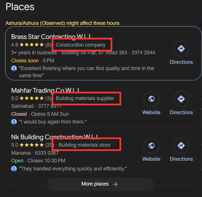 Primary Category