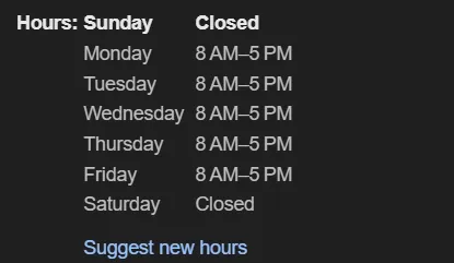 business hours